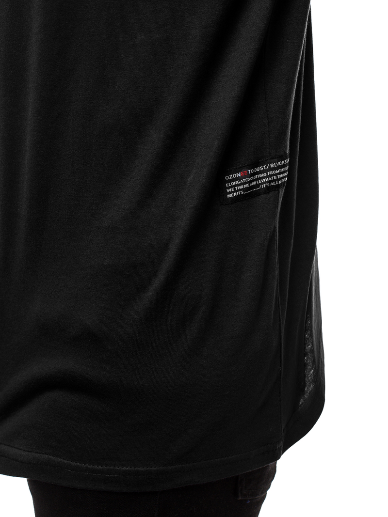 Camiseta de manga larga de hombre negro OZONEE O/1292Z