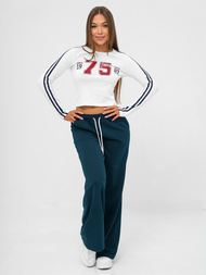 Conjunto de chándal de dos piezas blanco-azul marino OZONEE JS/M60815AB