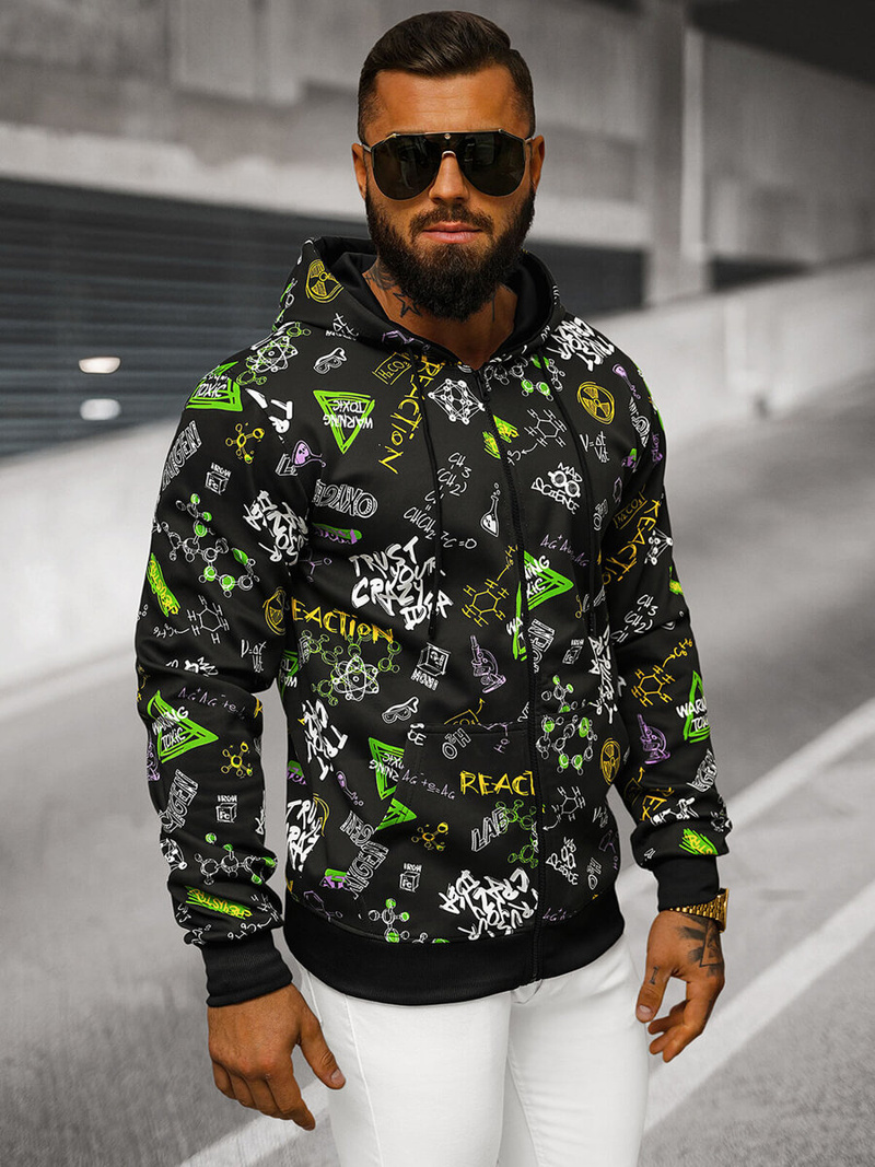 Sudadera de hombre negra OZONEE JS/8B1186/3