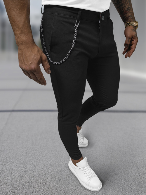 Pantalón chino de hombre negras OZONEE DJ/3300