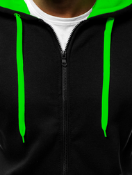 Sudadera de hombre negra-verde OZONEE JS/2013