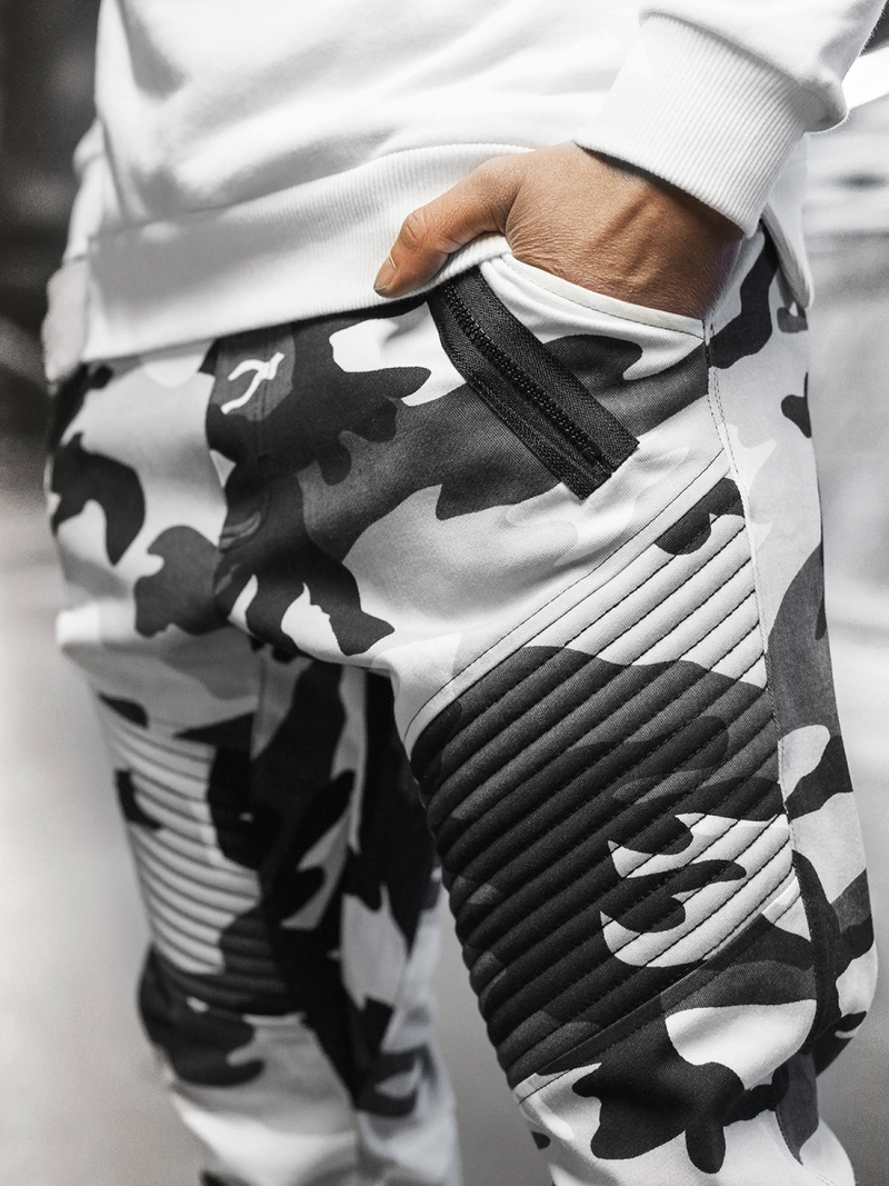 Pantalón chino jogger de hombre negro-blancos OZONEE A/0952