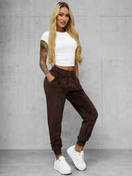 Pantalón velour de chándal para mujer chocolate OZONEE JS/92K527/160