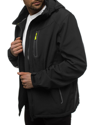 Chaqueta de hombre negro-amarillo OZONEE GE/12269Z