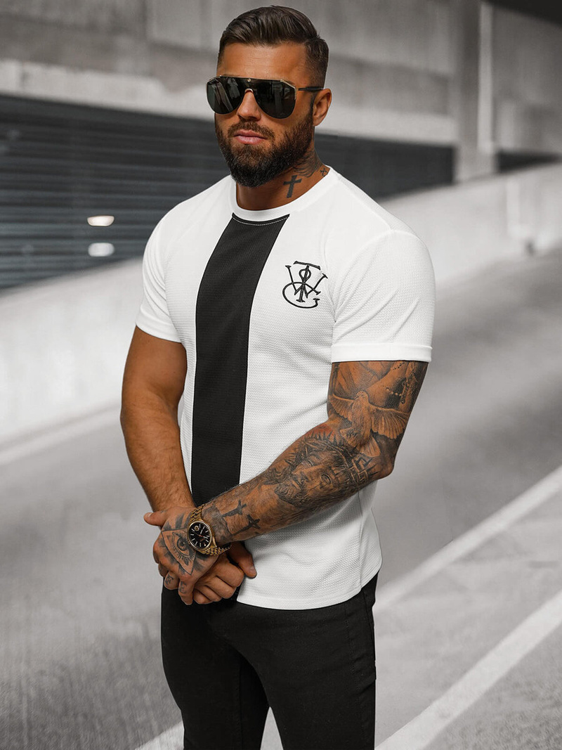 Camiseta de hombre blanco OZONEE O/L1184