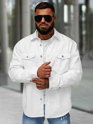 Camisa vaquera de hombre blanca OZONEE L/CA777/2