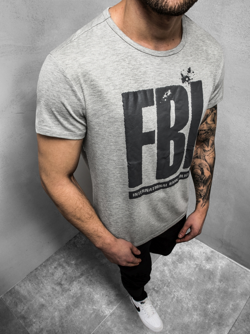 Camiseta de hombre gris OZONEE JS/SS100730Z