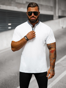 Polo de hombre blanca OZONEE O/DA803