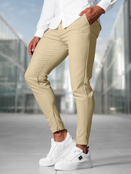 Pantalón chino de hombre beige OZONEE DJ/3300Z