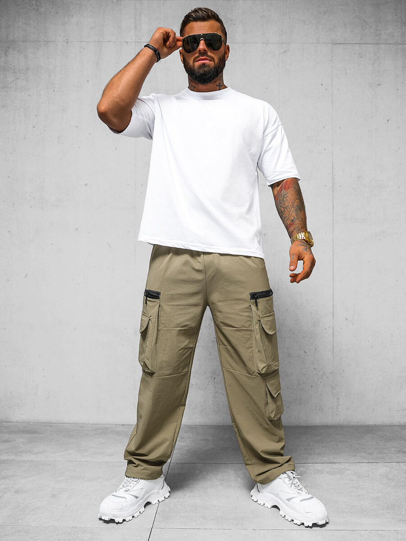 Pantalón de hombre beige oscuro OZONEE O/PS5526