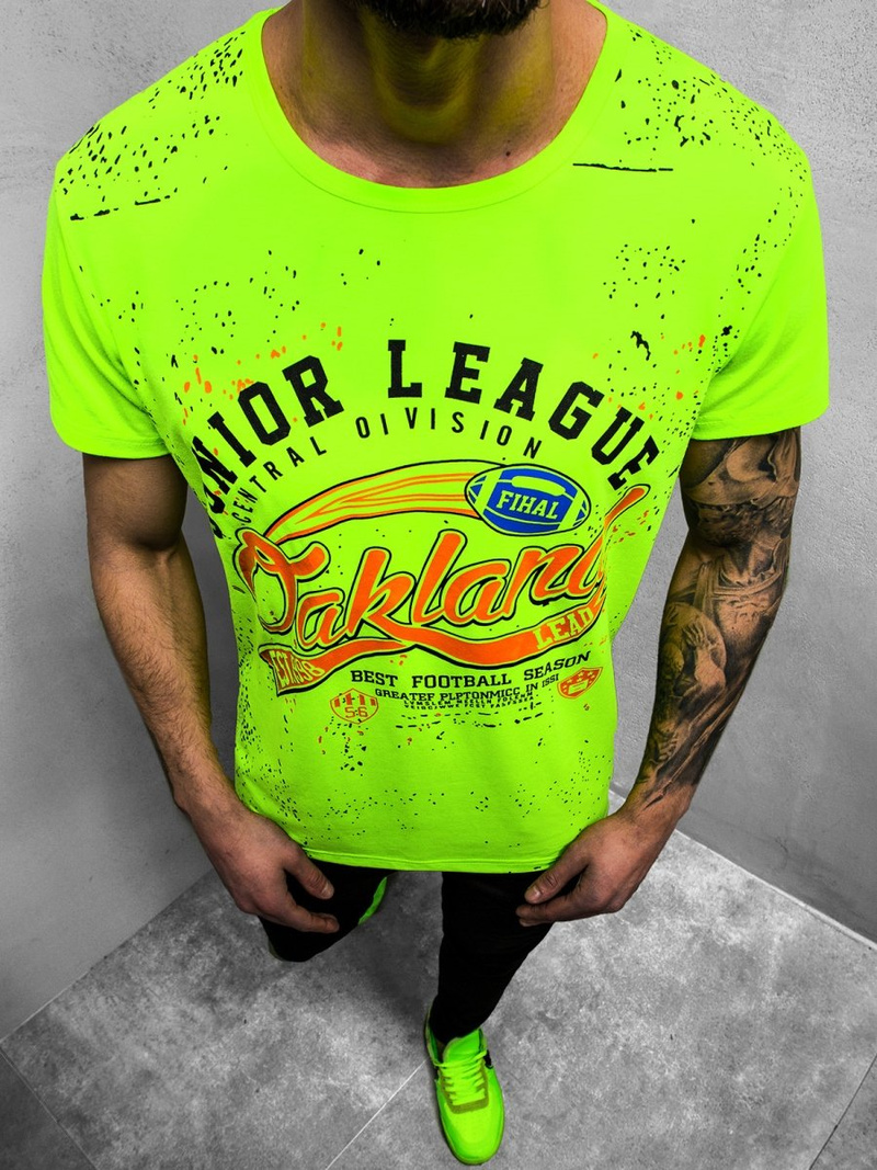 Camiseta de hombre verde OZONEE JS/KS1975Z