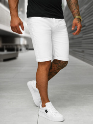 Pantalones cortos de mezclilla para hombre blancos OZONEE O/UM873