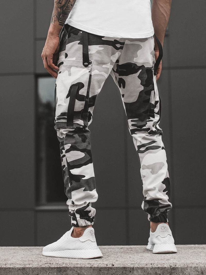 Pantalón jogger de hombre negro-blancos OZONEE O/11102