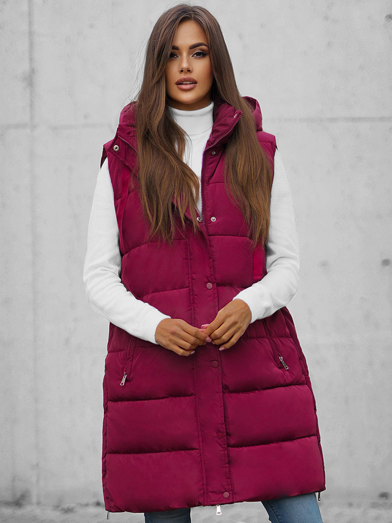 Chaleco de mujer burdeos OZONEE O/81276Z