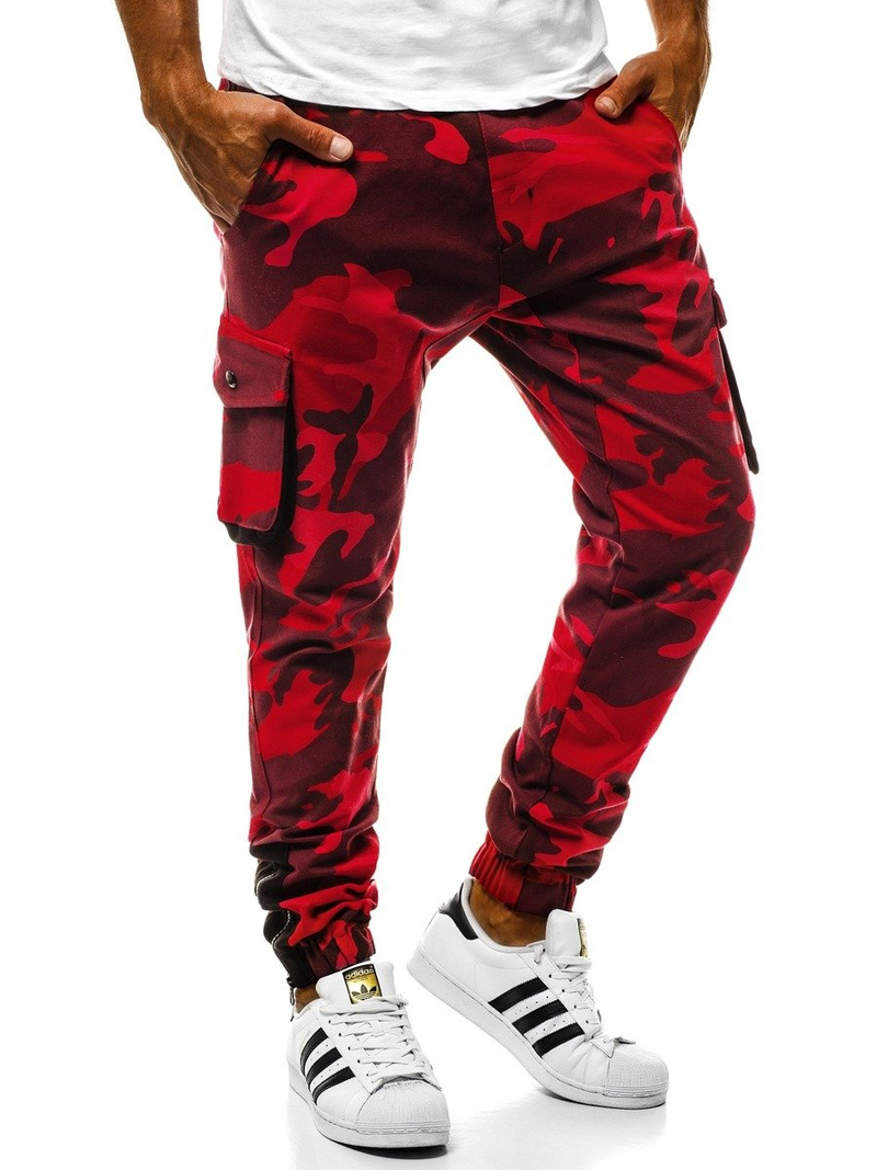 Pantalón jogger de hombre rojo-camuflaje OZONEE A/705