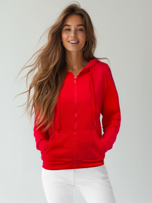 Sudadera de mujer roja OZONEE JS/W03Z
