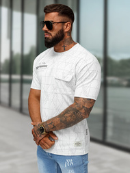 Camiseta de hombre blanco OZONEE O/QQ1530