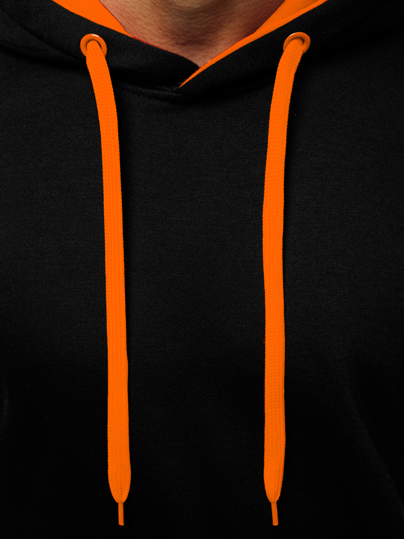 Sudadera de hombre negro-naranja OZONEE JS/2011Z