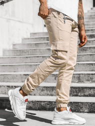 Pantalón jogger de hombre beige OZONEE ZAZ/191376