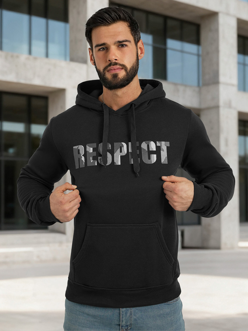 Sudadera de hombre negra OZONEE JS/8B1759/3