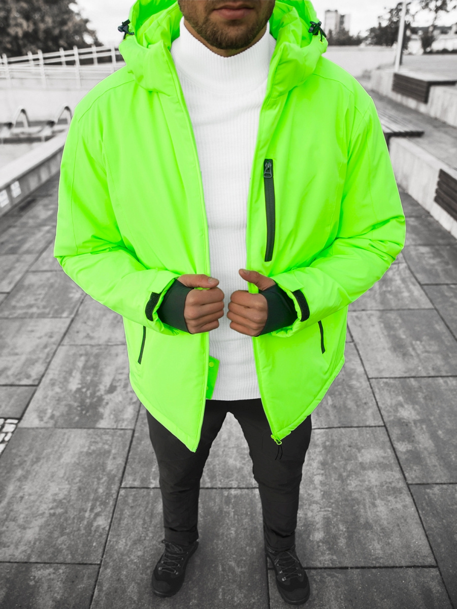 Verde Ropa Neon Hombre Chaqueta De Hombre Verde-neón OZONEE JS