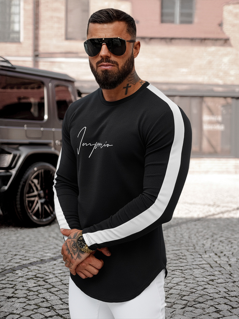 Sudadera de hombre negra OZONEE O/D7197