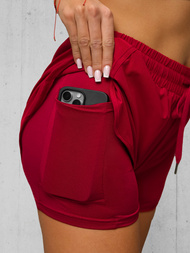 Pantalones cortos deportivos para mujer rojo oscuro OZONEE JS/XY24015S