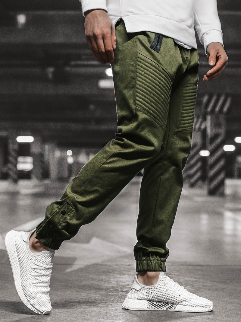 Pantalón chino jogger de hombre verde OZONEE A/0952