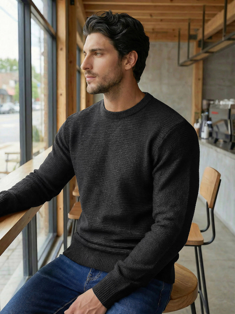 Jersey de hombre negro OZONEE JS/59B3600/3