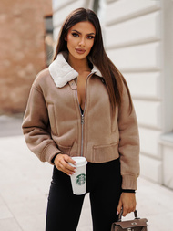 Chaqueta de mujer beige OZONEE O/81326