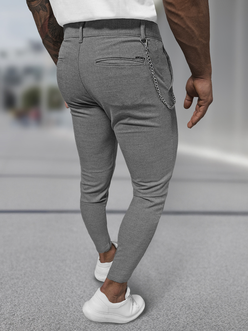 Pantalón chino de hombre gris oscuro OZONEE DJ/3300