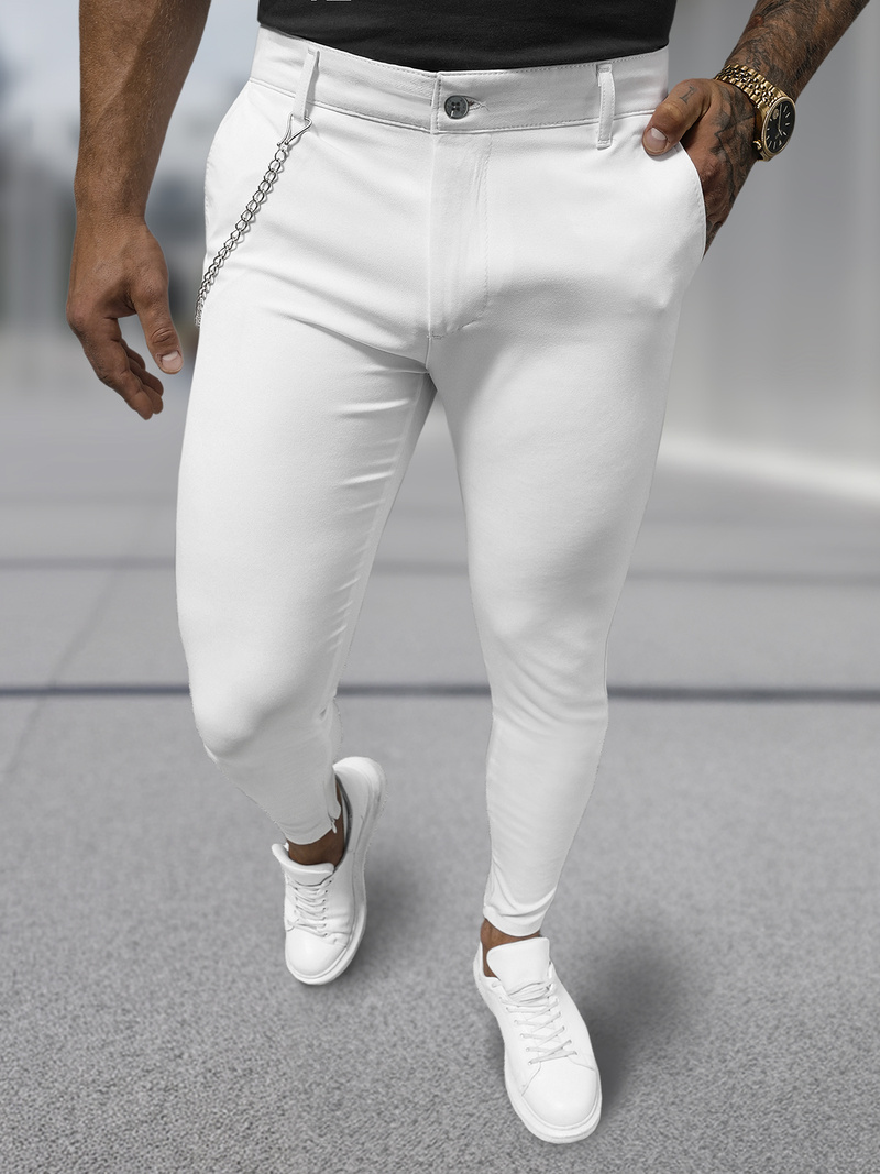 Pantalón chino de hombre blancos OZONEE DJ/3300