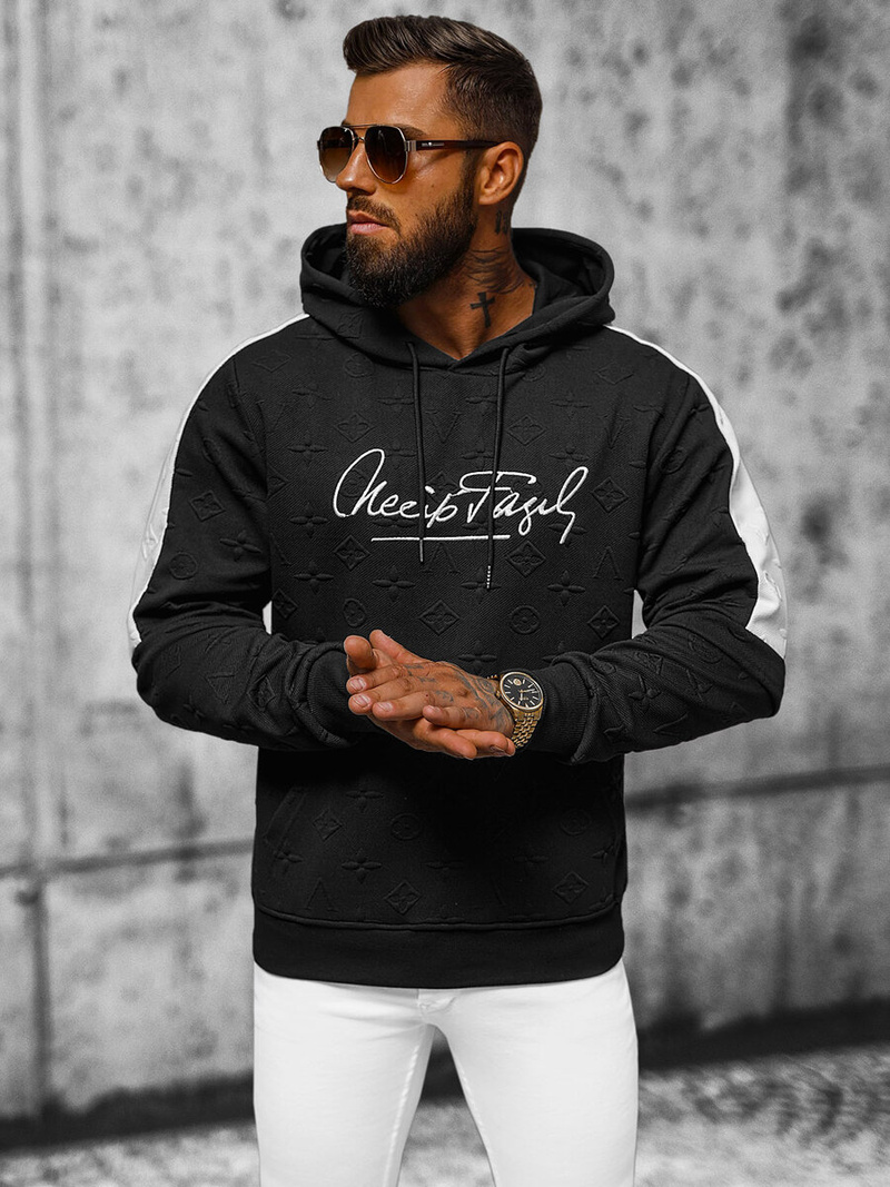 Sudadera de hombre negra OZONEE JS/3B572