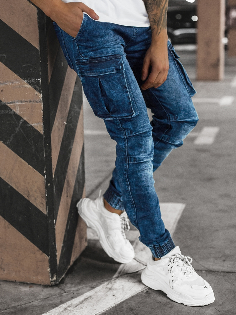 Pantalón jogger de hombre azul OZONEE DR/TF056