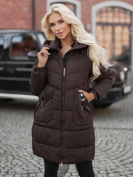 Chaqueta de mujer en chocolate OZONEE JS/16M9302/158Z