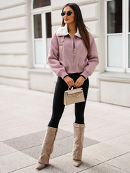 Chaqueta de mujer rosa en polvo OZONEE O/81326