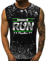 Camiseta sin mangas de hombre negra OZONEE JS/KS2075