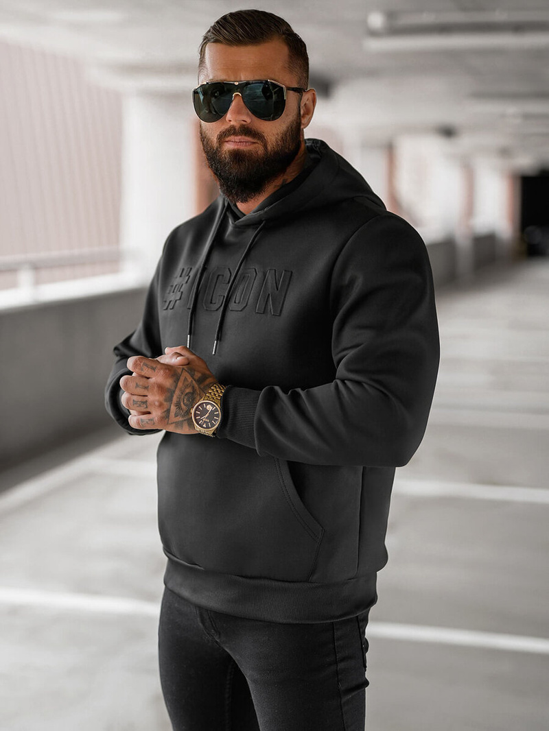 Sudadera de hombre negra OZONEE JS/27B6502/3Z