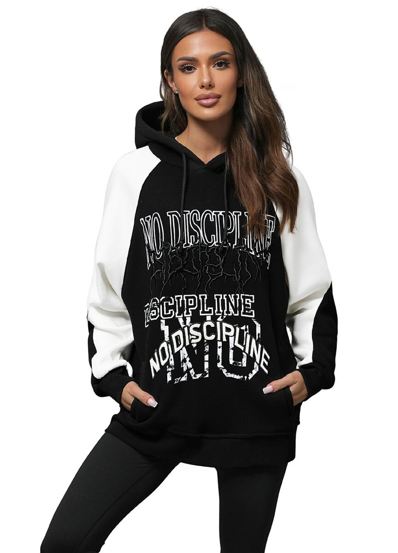 Sudadera de negra OZONEE O/SWE23037Z