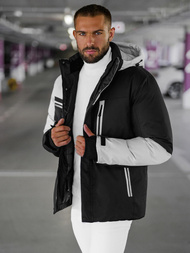 Chaqueta de hombre negro-gris OZONEE JS/91M9903/92