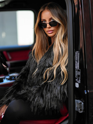 Chaqueta de mujer negra OZONEE JS/11Z8259