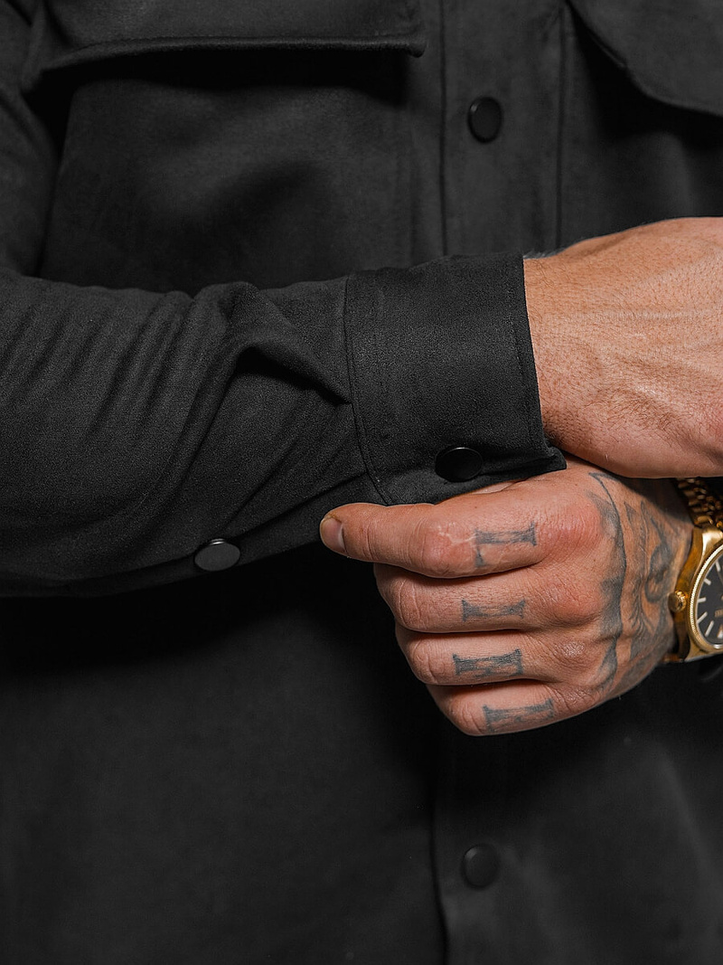 Camisa de hombre negra OZONEE O/GOM23039