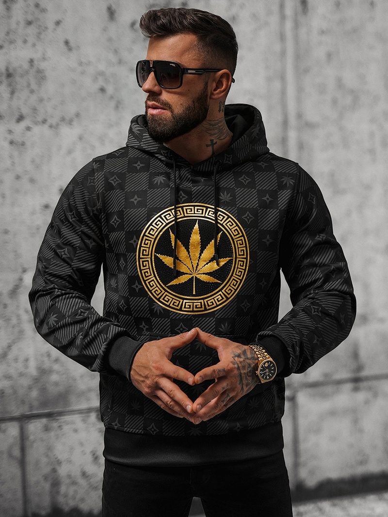 Sudadera de hombre negra OZONEE O/B265