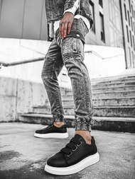 Sneakers de hombre negro-blancos OZONEE CH/253