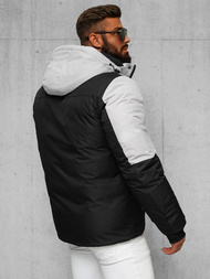 Chaqueta de hombre negro-gris OZONEE JS/91M9903/92Z