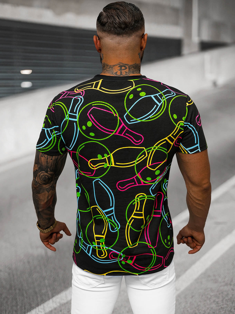 Camiseta de hombre negra OZONEE O/T1272/3