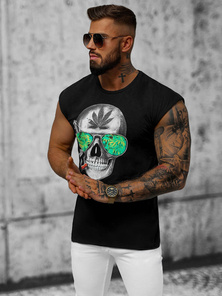 Camiseta sin mangas de hombre negra OZONEE O/1193Z