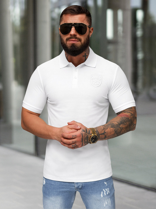 Polo de hombre blanca OZONEE NB/MT3142