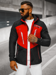 Chaqueta softshell de hombre negra-roja OZONEE JS/HH022/1C