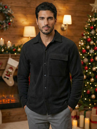 Camisa de hombre negra OZONEE O/GOM23040Z